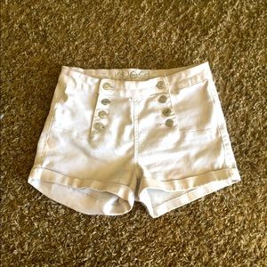 High waisted white shorts